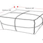 Brody Large Square Faux Leather Ottoman 36" dimensions illustration with net weight and measurements.