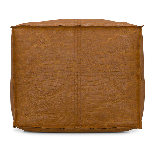 Brody Tan Genuine Leather Pouf – 18" Pouf – view 2