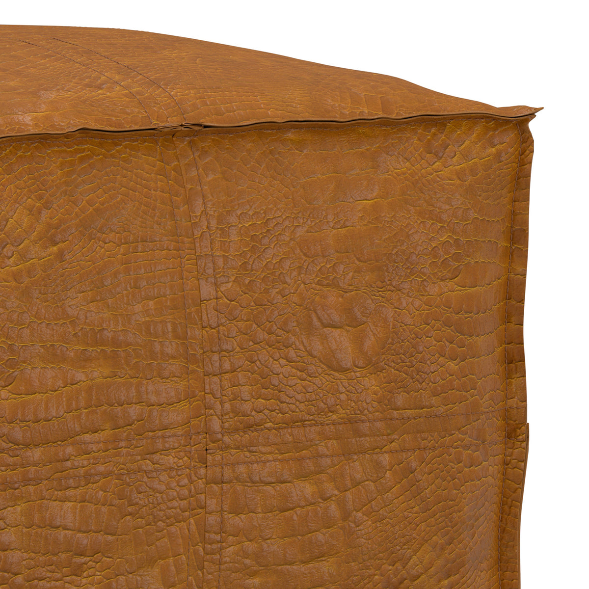 Brody Tan Genuine Leather Pouf – 18" Pouf – view 6