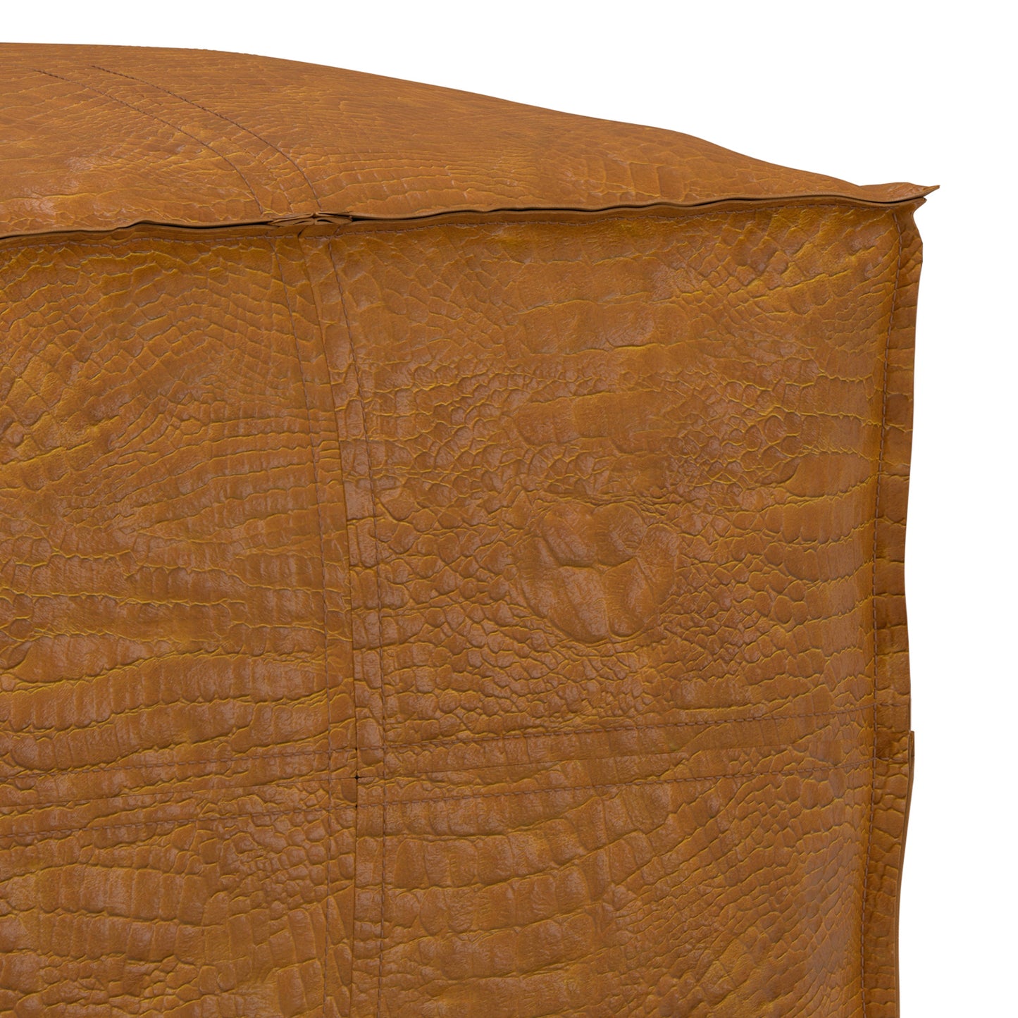 Brody Tan Genuine Leather Pouf – 18" Pouf – view 6