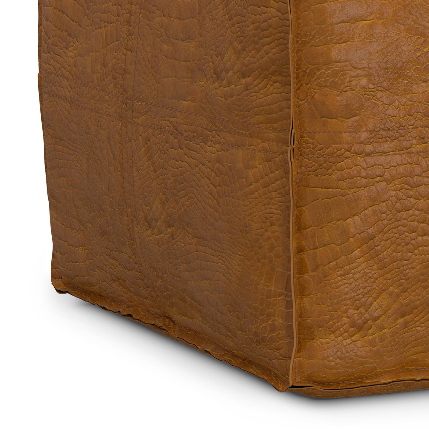 Brody Tan Genuine Leather Pouf – 18" Pouf – view 7