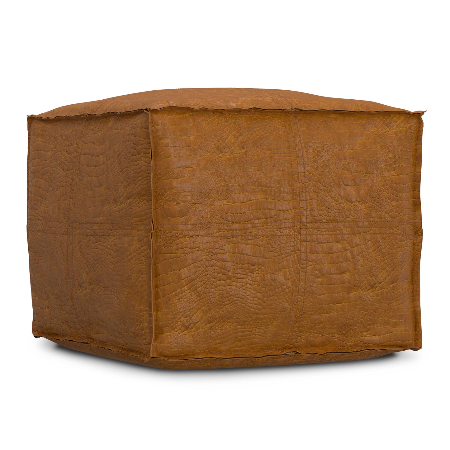 Brody Tan Genuine Leather Pouf – 18" Pouf – view 8