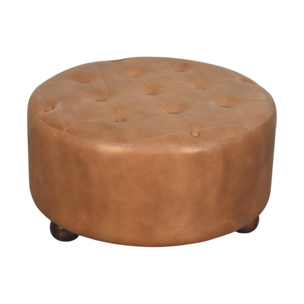 Brontide Brown Solid Wood Ottoman – 32