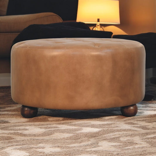 Brontide Brown Solid Wood Ottoman – 32" Ottoman – view 2