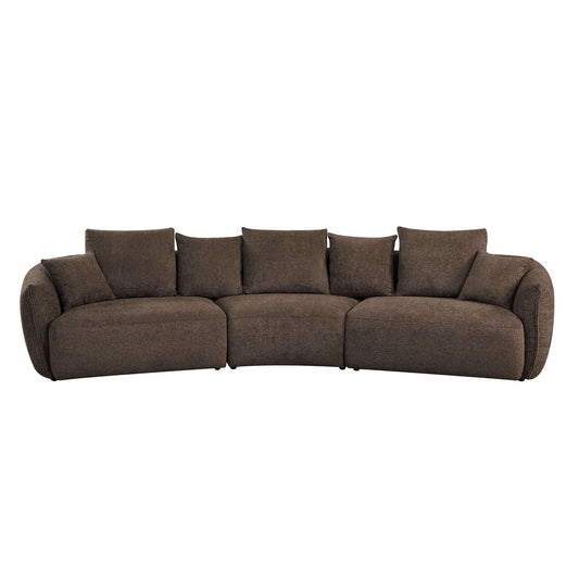 Bash Macca Anthology Brown Boucle Modular Sectional Sofa 145"L, stylish and comfortable design for modern living spaces.
