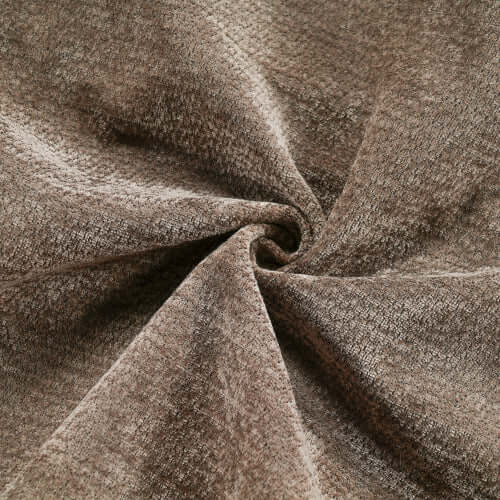 Close-up of soft, textured brown fabric for Modern Curved Sectional Sofa – 140” Compression Foam 3-Piece Chaise Sectional (Right Facing)