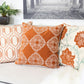 Burnt Orange Damask Embroidered Throw Pillow – 20" Boho Accent Cushion – view 2