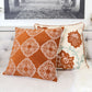 Burnt Orange Damask Embroidered Throw Pillow – 20" Boho Accent Cushion – view 3