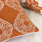 Burnt Orange Damask Embroidered Throw Pillow – 20" Boho Accent Cushion – view 4