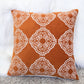 Burnt Orange Damask Embroidered Throw Pillow – 20" Boho Accent Cushion – view 6