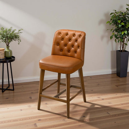 Peoria Cognac Leather Counter Stool – 21.5"W Counter Stool