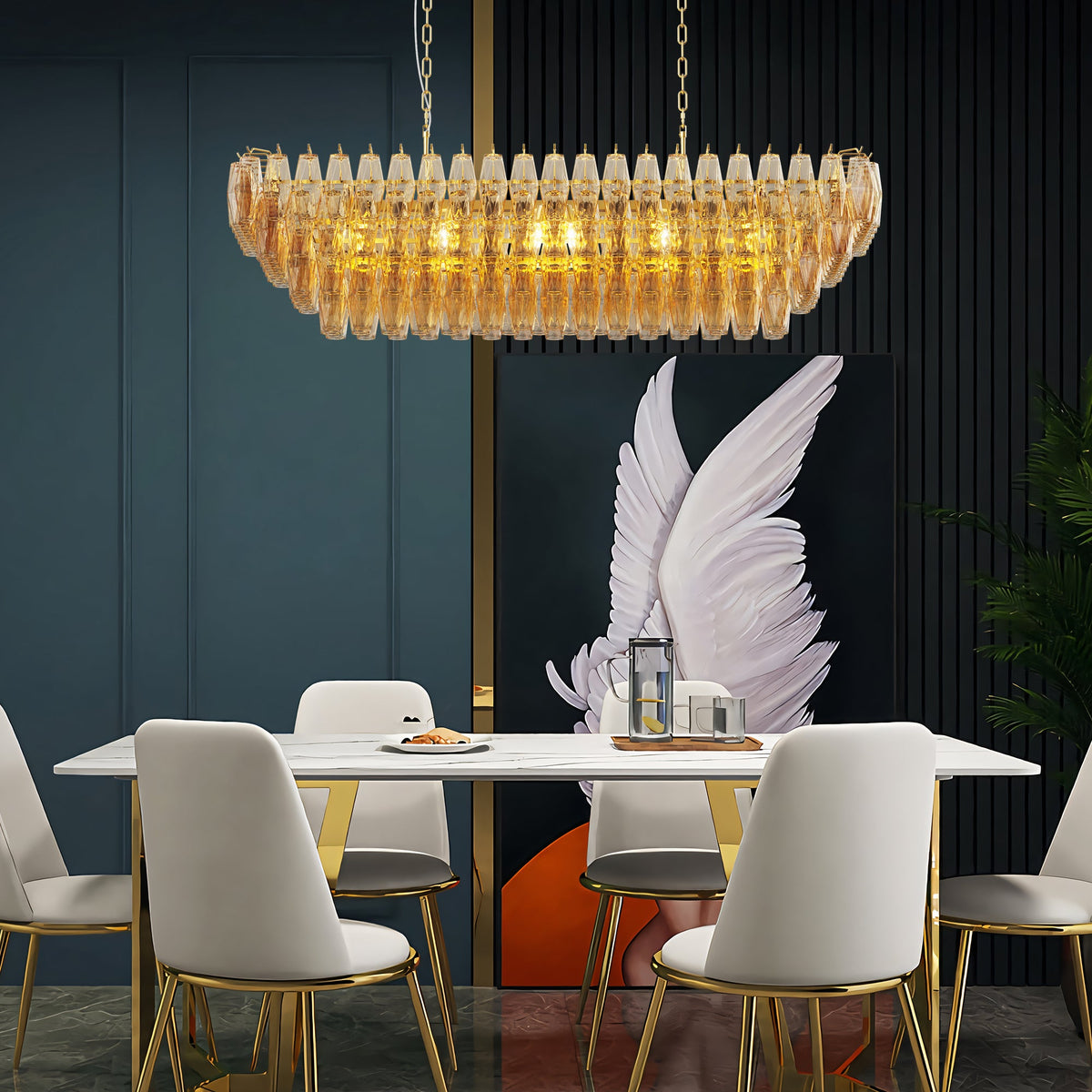 Mila Smoke Glass Chandelier