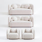 Kenna Living Room Set in White, 2 Loveseats + 2 Square Chairs