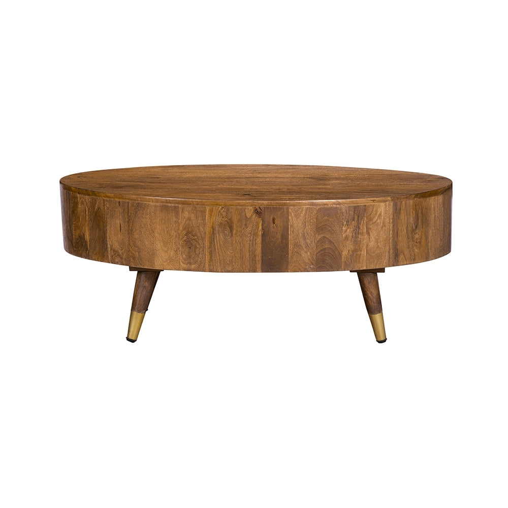 39x24x15" Oval Wooden Coffee Table with Four Legs