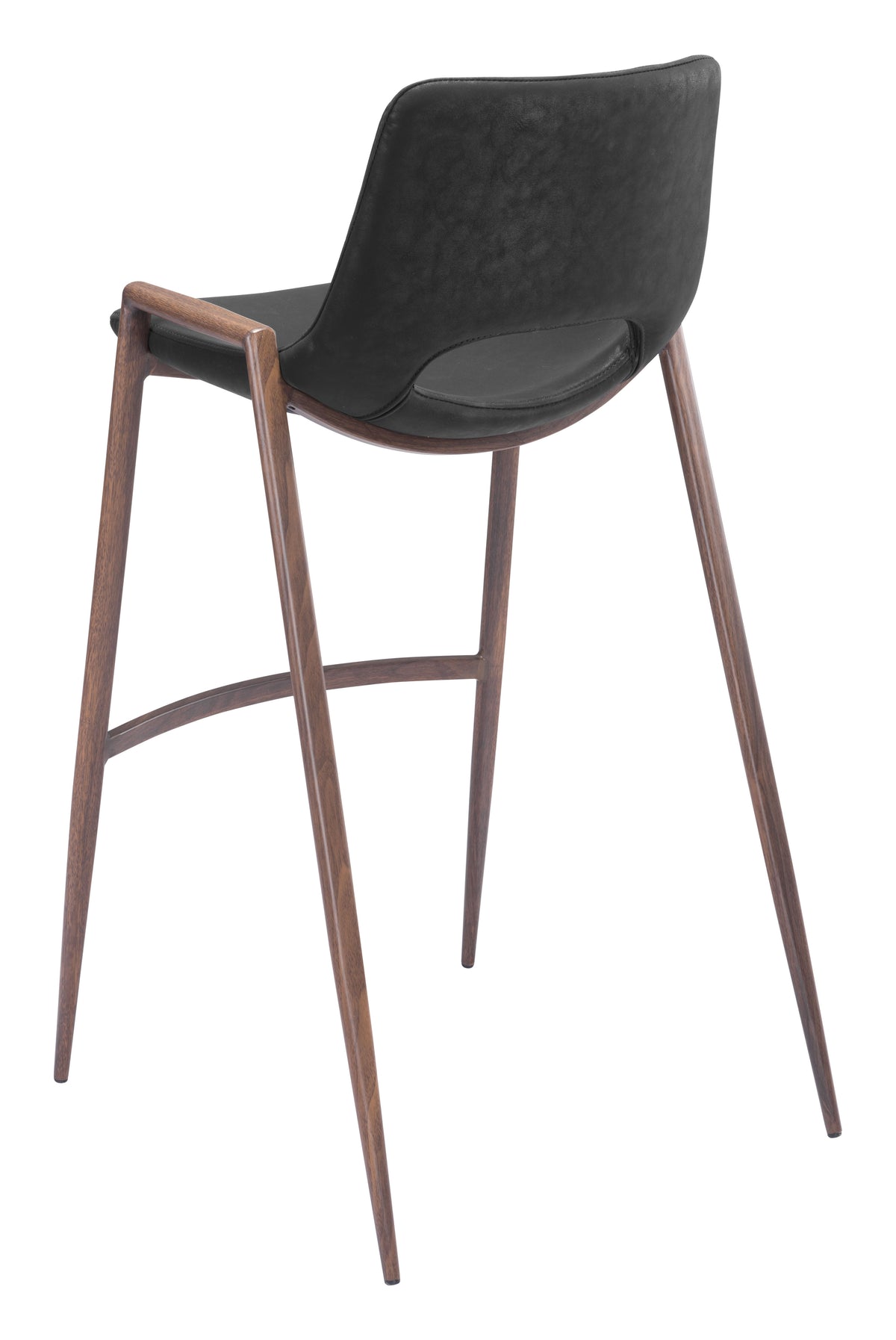 Desi Barstool (Set of 2) in Black & Walnut