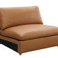 Brighton Top Grain Leather modular sofa section in luxurious tan color, offering comfort and modern style.