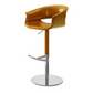 Yellow faux leather swivel bar stool