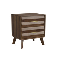 Halden Walnut Two-Drawer Nightstand
