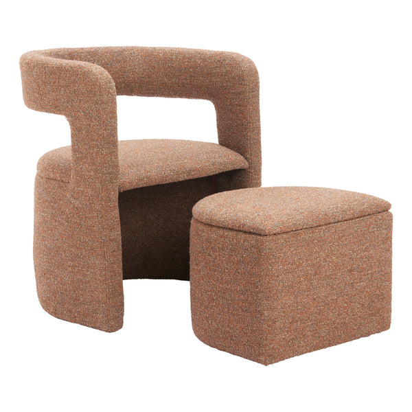 Atria Tawny Brown Accent Chair & Ottoman