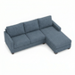 Damon L-Shaped Sectional Sofa – 120" Chaise Sectional in Fabric & Velvet - Leslie Peacock - Fabric (7)