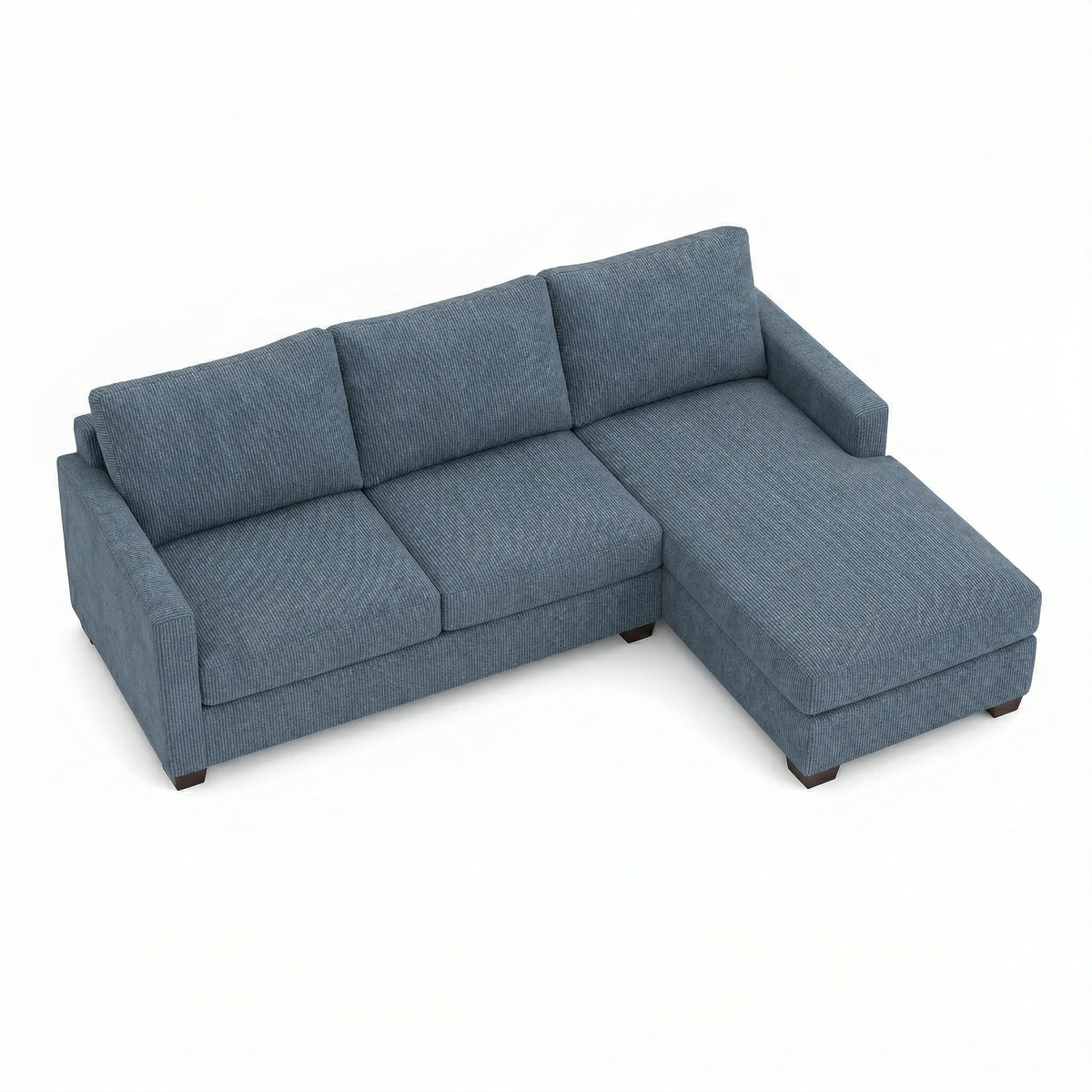 Damon L-Shaped Sectional Sofa – 120" Chaise Sectional in Fabric & Velvet - Leslie Peacock - Fabric (7)