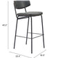 Charon Barstool (Set of 2) in Vintage Black