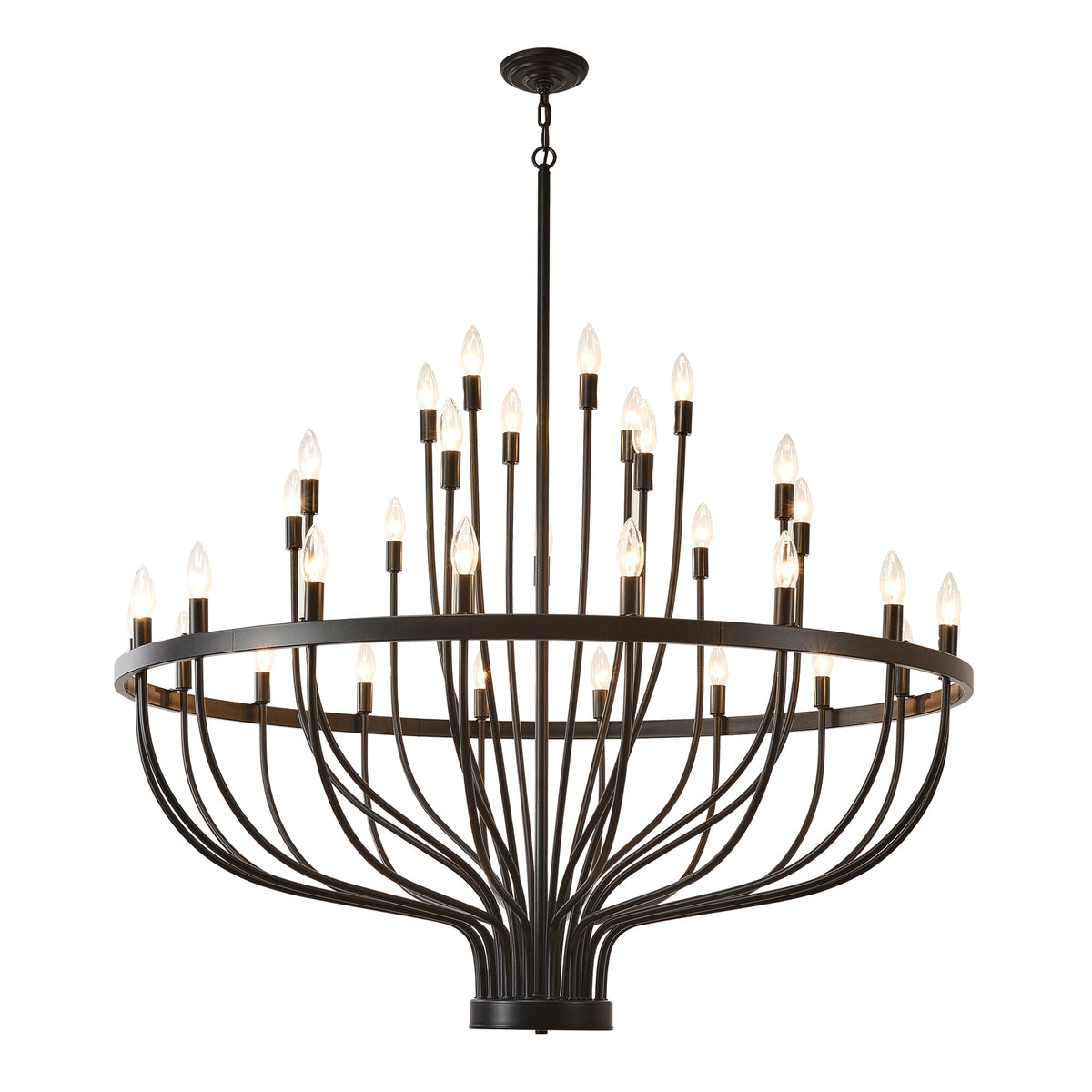 Daxton Black Iron 33-Light Chandelier 47 inch
