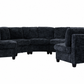 Harlan Curved Modular Sectional Sofa – Chenille, Solid Wood Frame, 4 Colors - Black (12)