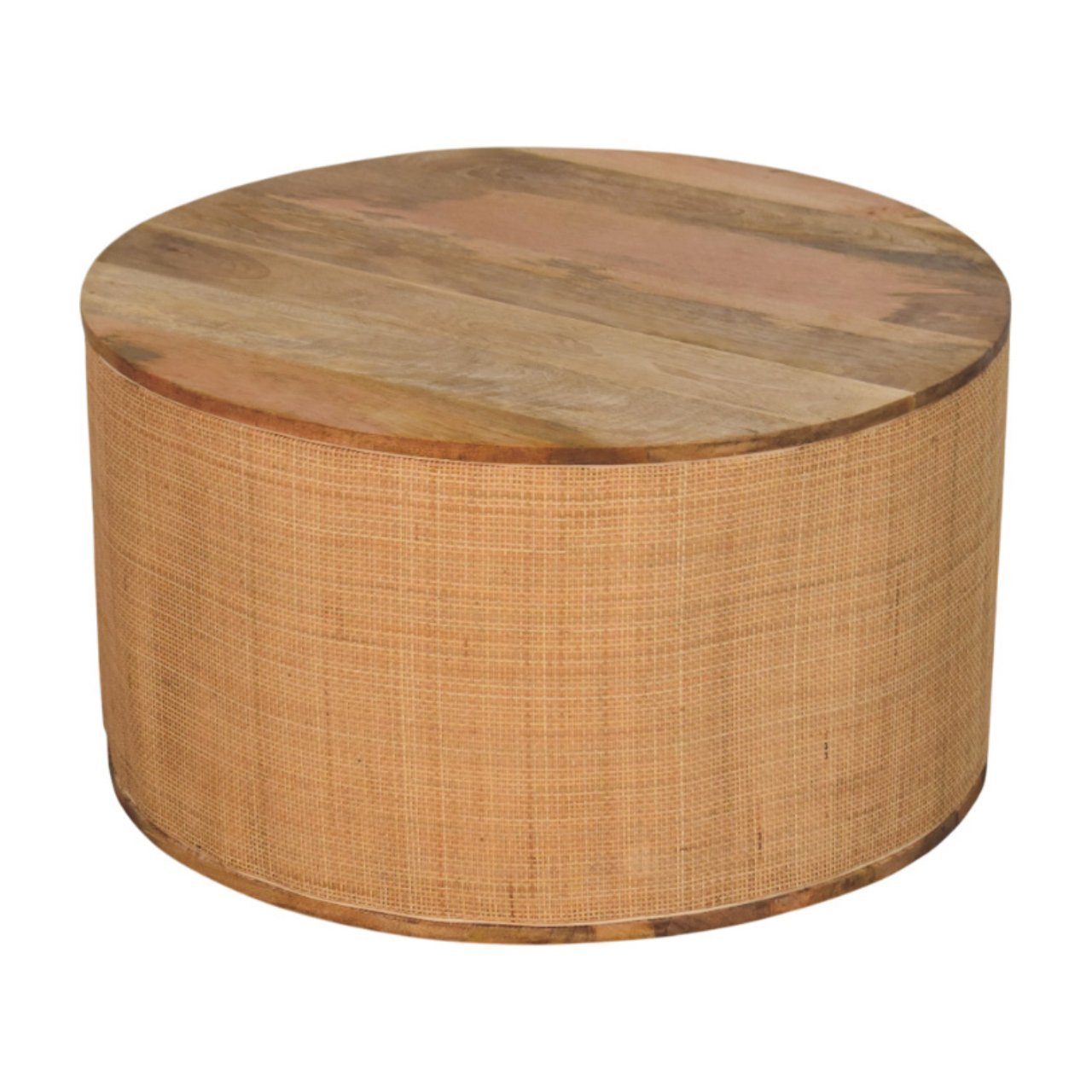 Larissa Solid Wood Round Coffee Table – 30.3" Handmade Mid-Century Brown Coffee Table