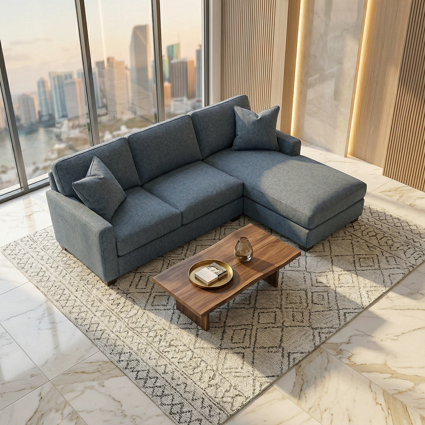 Clifford L-Shaped Sectional Sofa – Made in USA, 9 Fabric Options - Leslie Peacock - Fabric (4)