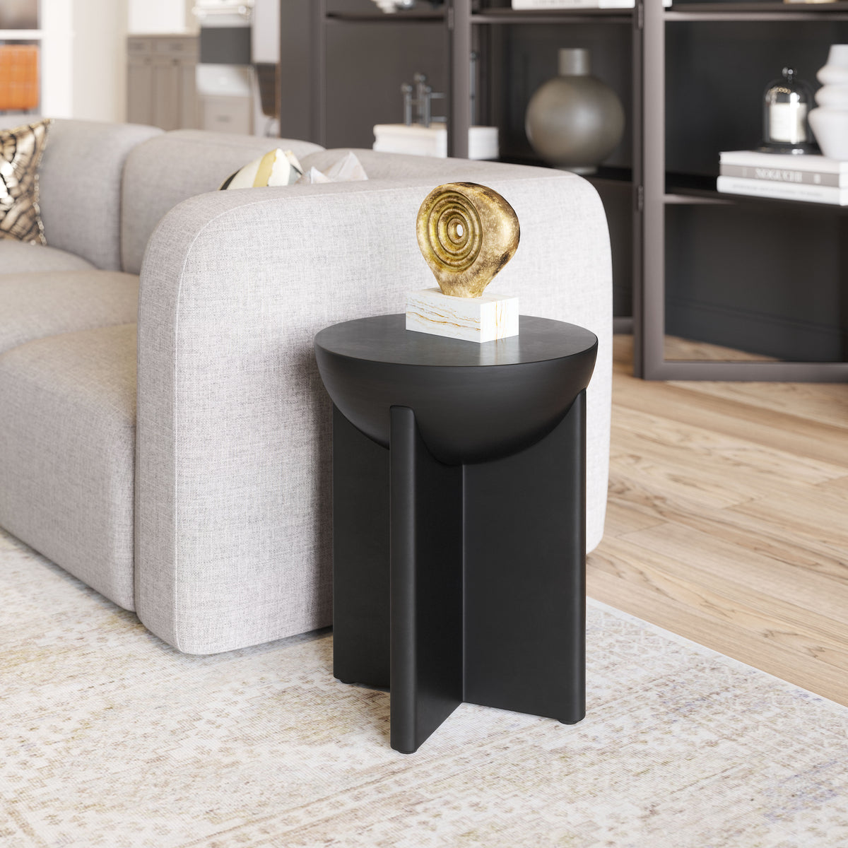 Tume Black Side Table
