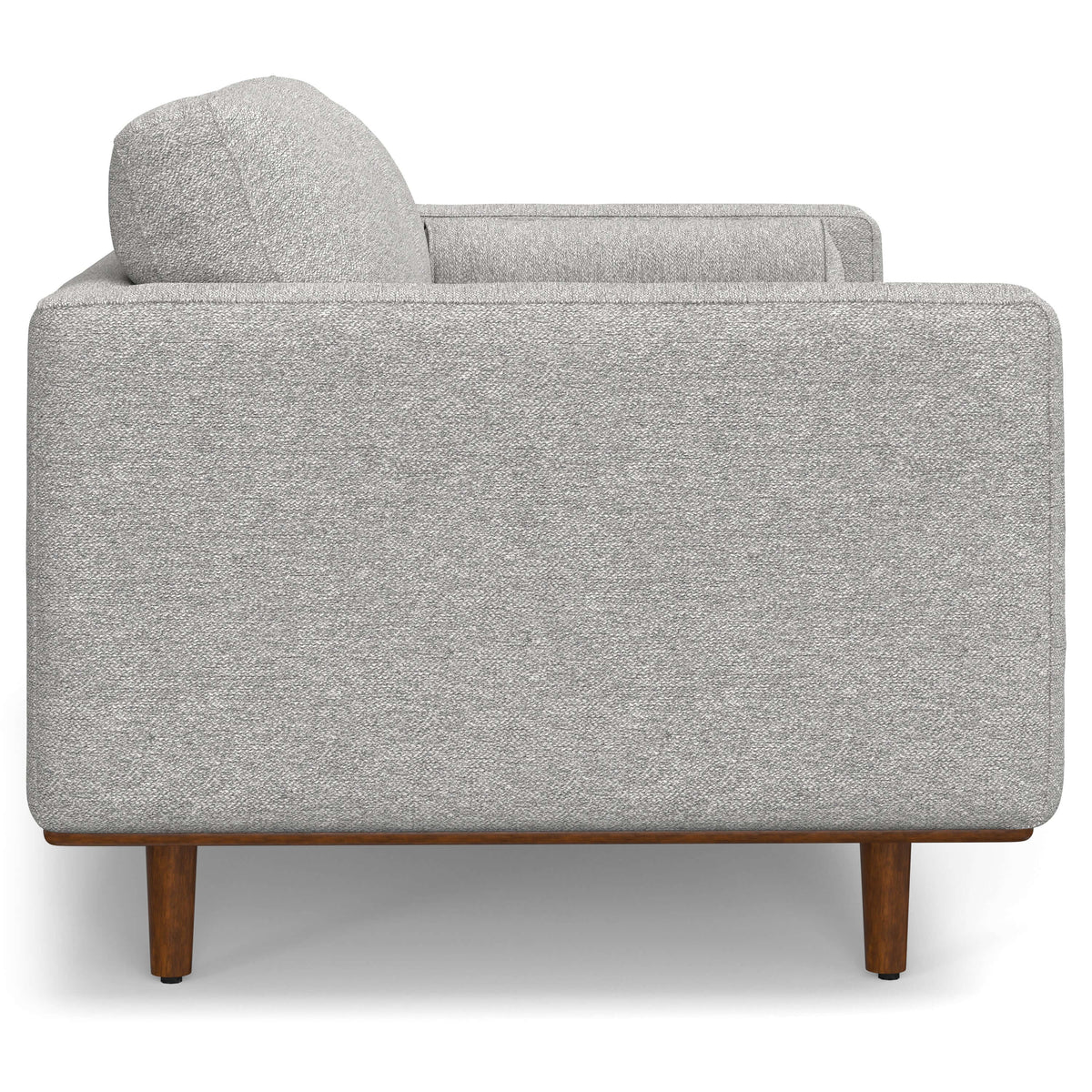 Morrison MCM Fabric Loveseat Sofa 72" – Modern Mid-Century Compact Loveseat (2 Colors) side view upholstery detail.
