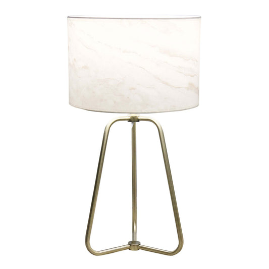 Optima Marble Shade & Bronze Metal Table Lamp – 22" Desk Lamp