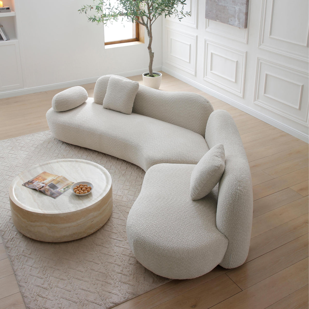 Meryl Curved Boucle Sofa