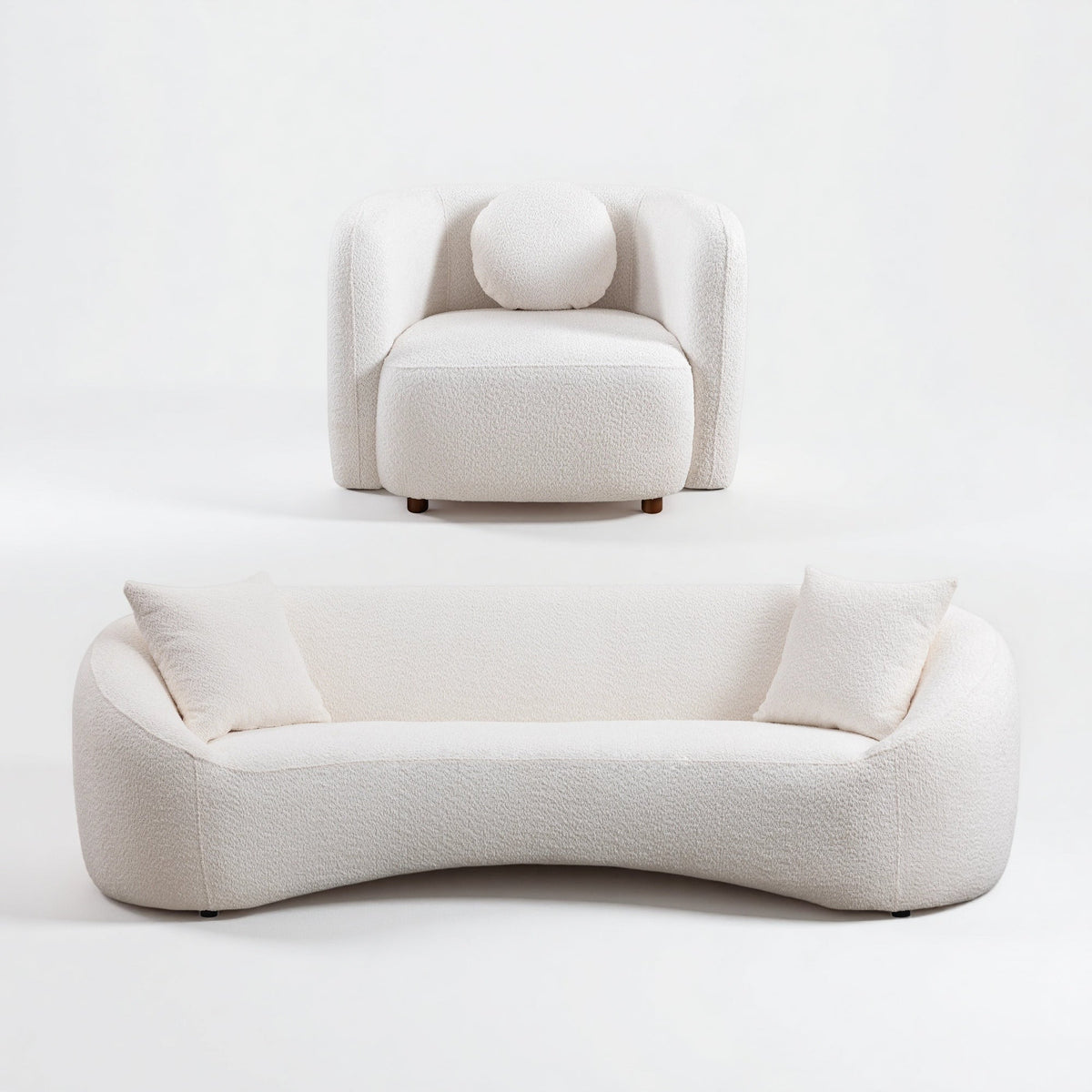 Lysander Curved Sofa – Sofa + 1 Square Chair