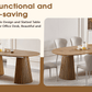 Extendable Oval Dining Table with multi-functional design for tea or office use, featuring slatted table legs and space-saving functionality.