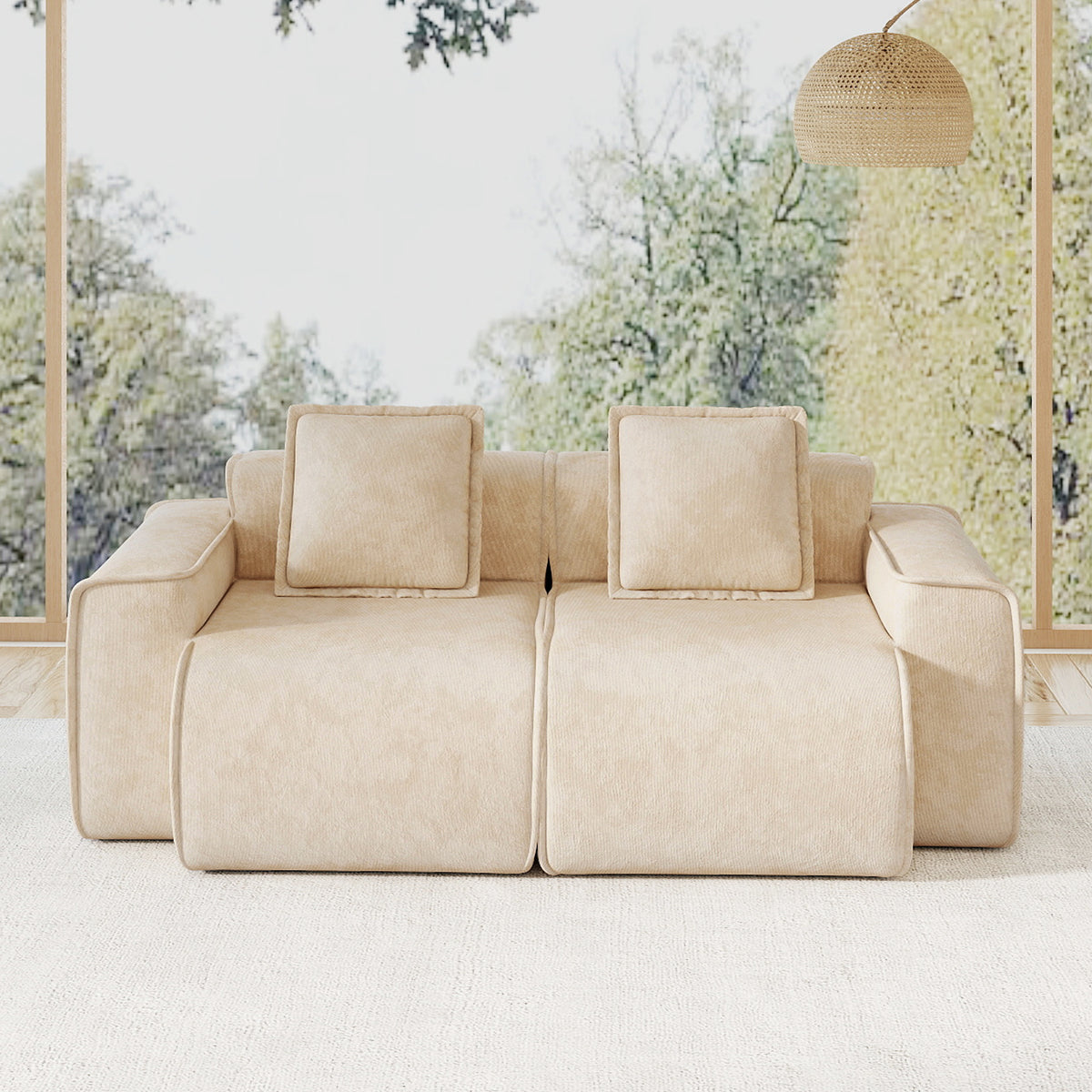 LSF&RSF Sofa Velvet-Light Camel