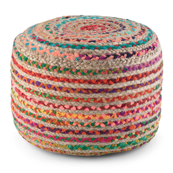 Margo Red Fabric Pouf – 20.1