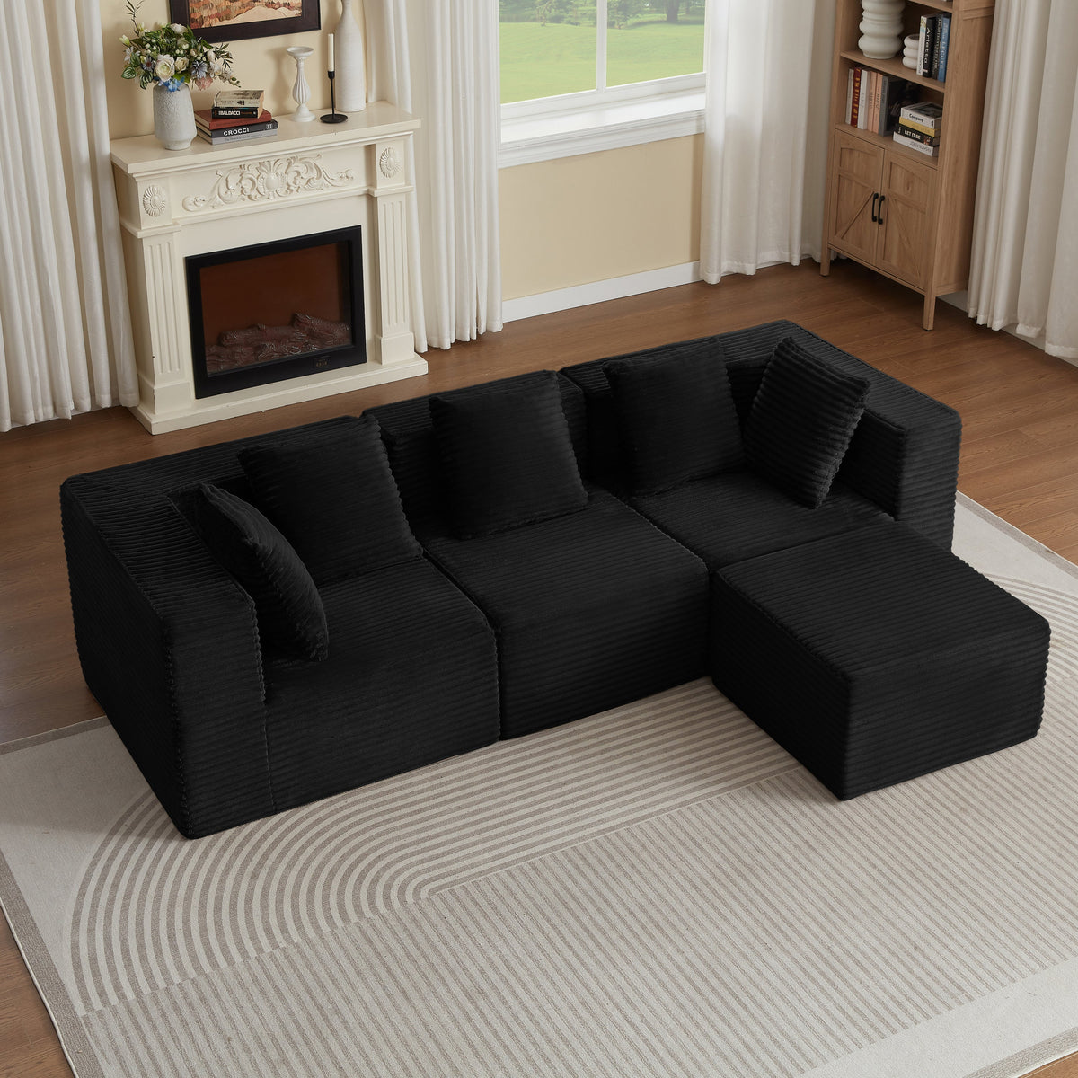 Abernathy 4-Seat Black