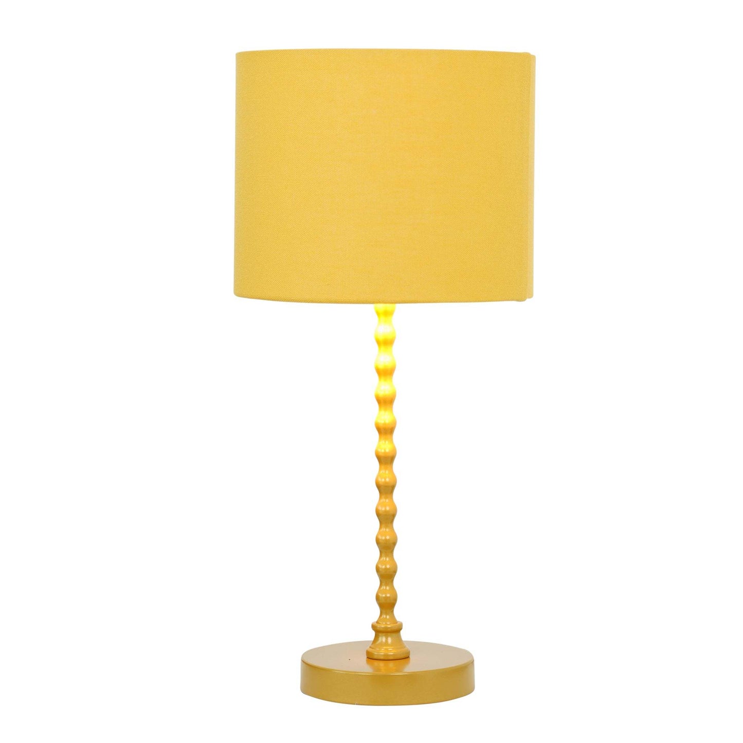 Sereno Ochre and Gold Metal Table Lamp – 17"H Slim Desk Lamp with Linen-Look Shade