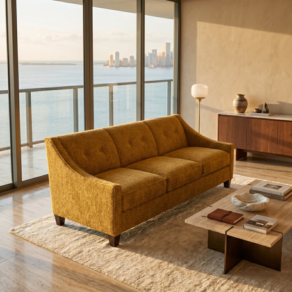 Berlin Classic Sofa – 87" American-Made 3-Seat Sofa - Hepburn Chai Tea - Fabric (4)