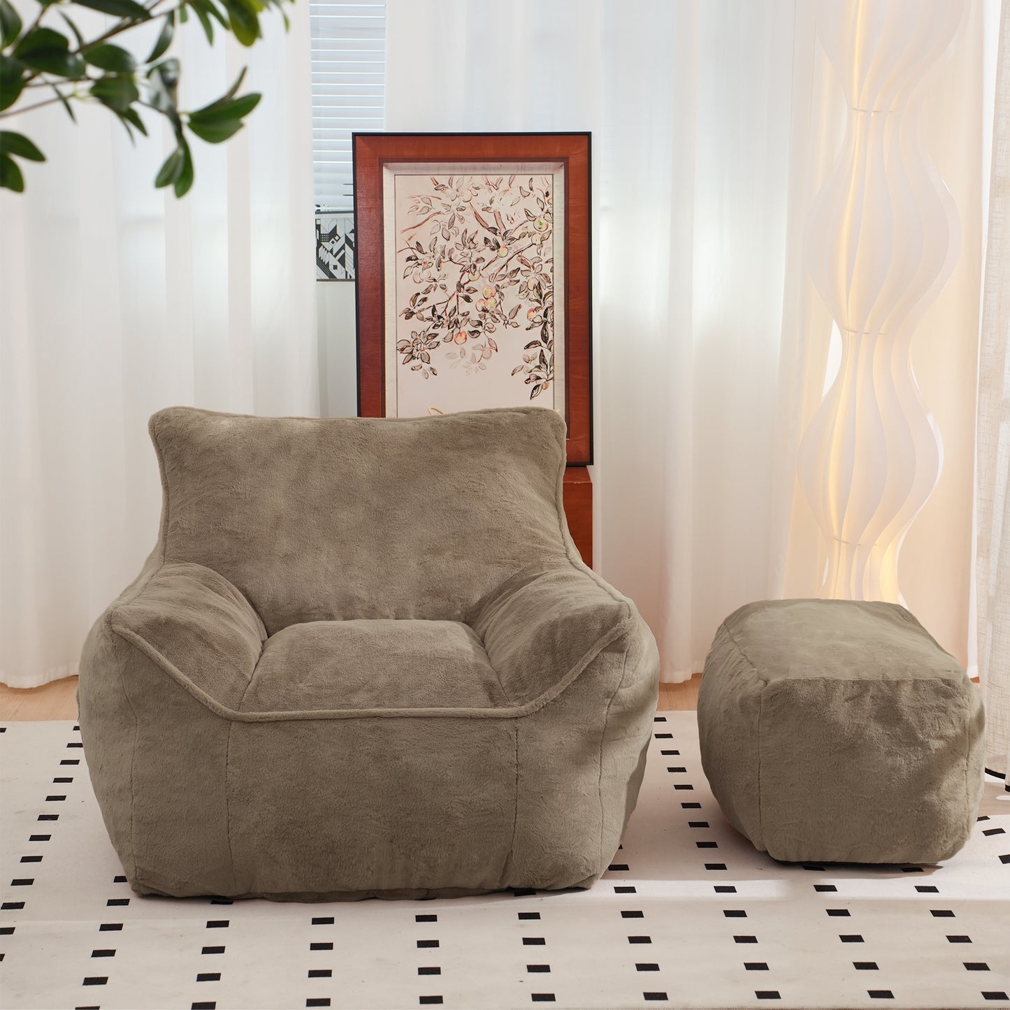 Nash Faux Fur Bean Bag Chair – Soft Tufted Lounge Seat for Adults & Kids