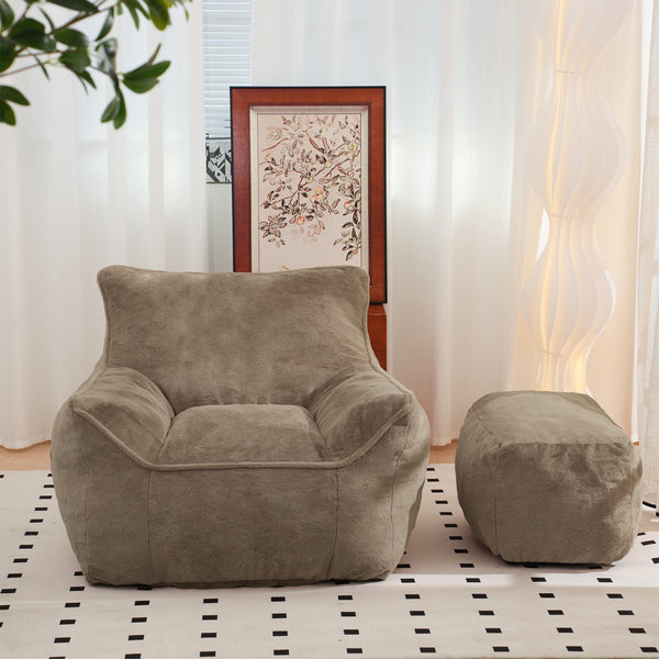 Nash Faux Fur Bean Bag Chair – Soft Tufted Lounge Seat for Adults & Kids