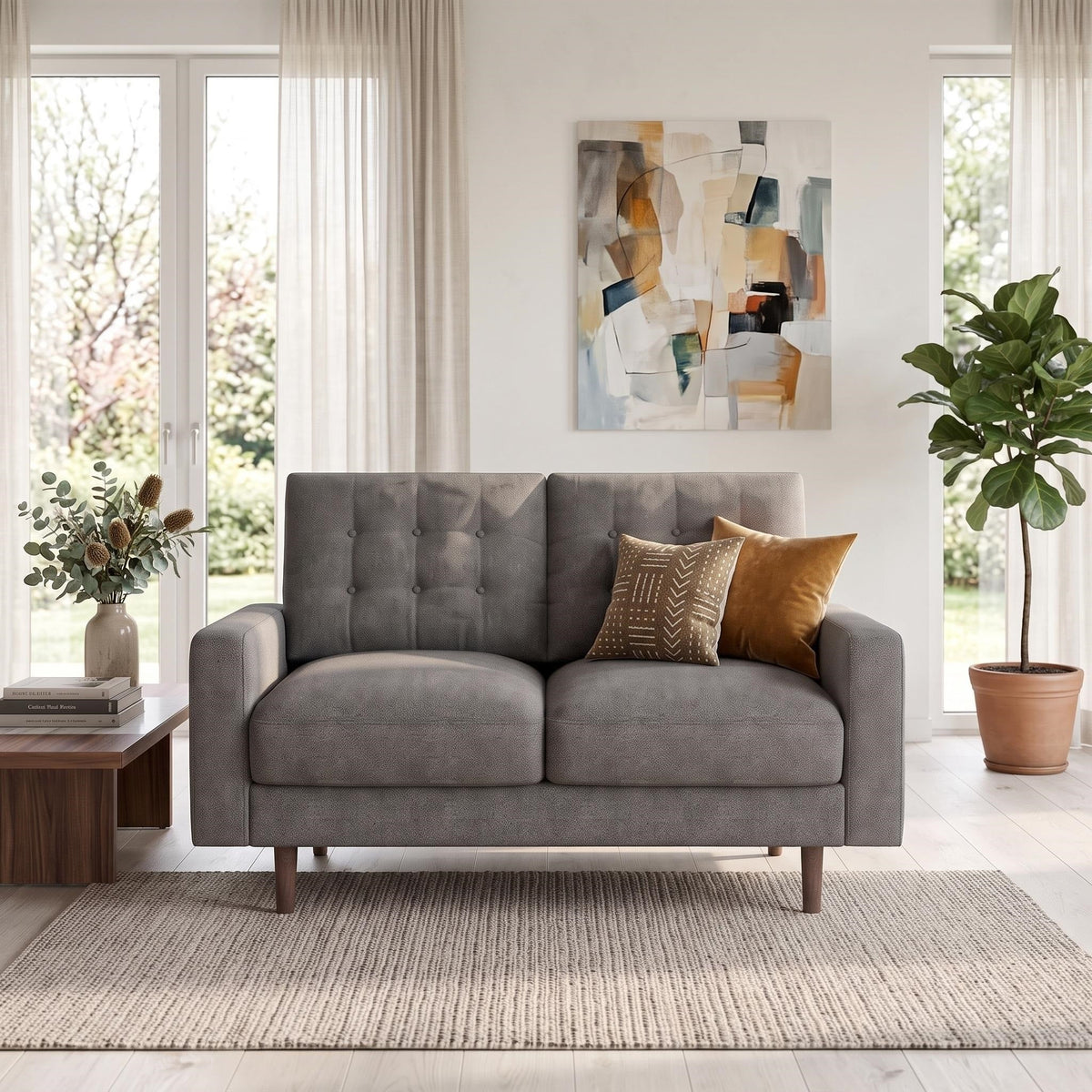 Noemi Tufted Fabric Sofa