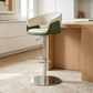 Denby bar stool in green and white faux leather