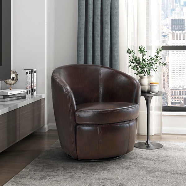 Osgood Top-Grain Leather Swivel Chair – 32