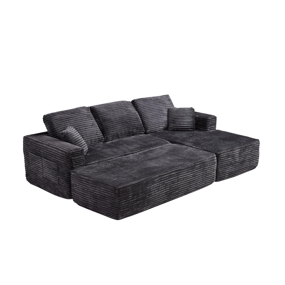 Emberly Modular Sectional Sofa Grey R-Shape