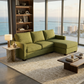 Damon L-Shaped Sectional Sofa – 120" Chaise Sectional in Fabric & Velvet - Notion Appletini - Fabric (1)