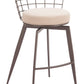 Saku Beige & Brown Swivel Barstool