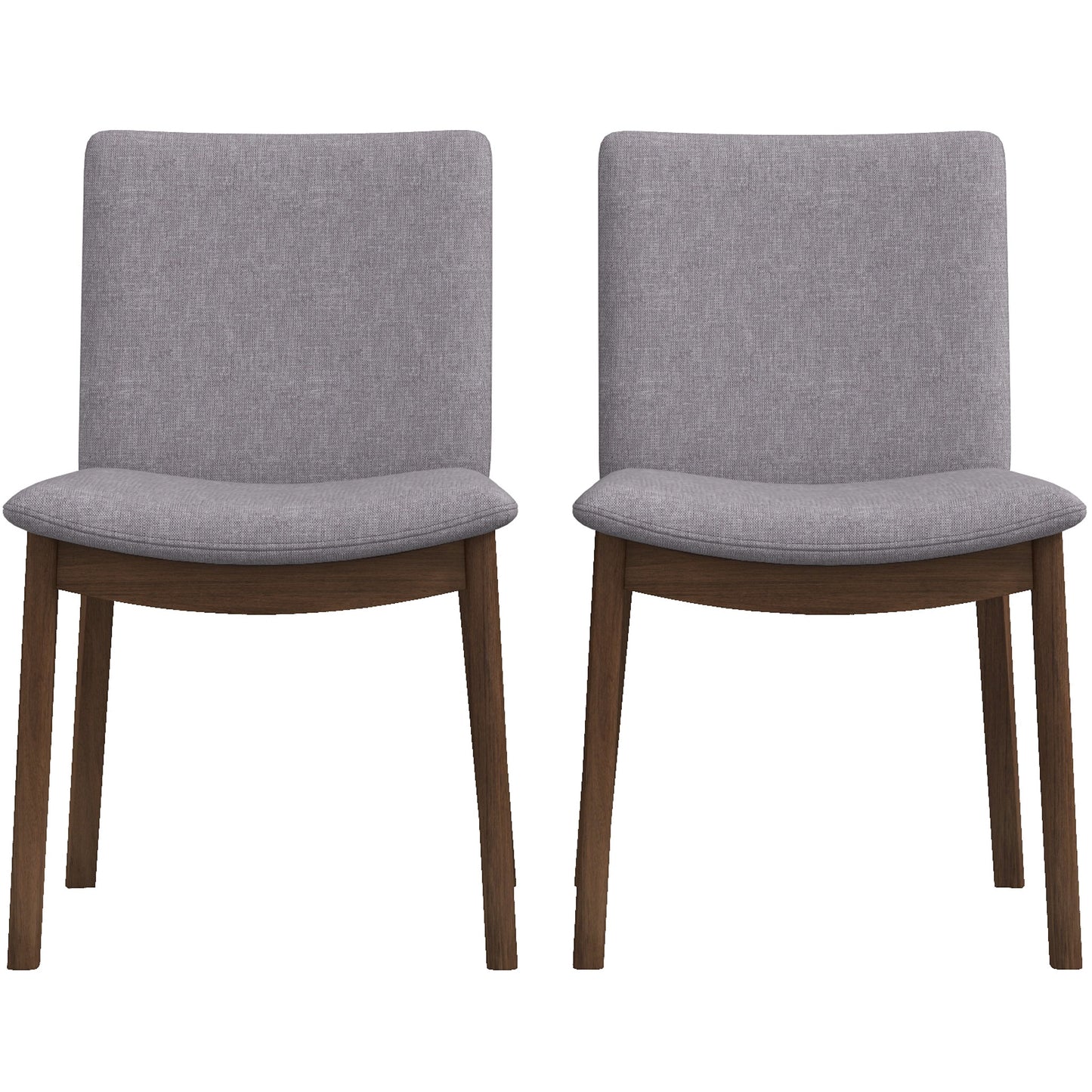 Laura Grey Fabric Dining Chair (Set of 2) – 32" Mid-Century Solid Wood Dining Chair